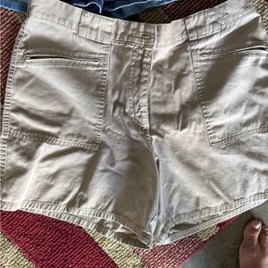 New York & Company Khaki Cotton Shorts
